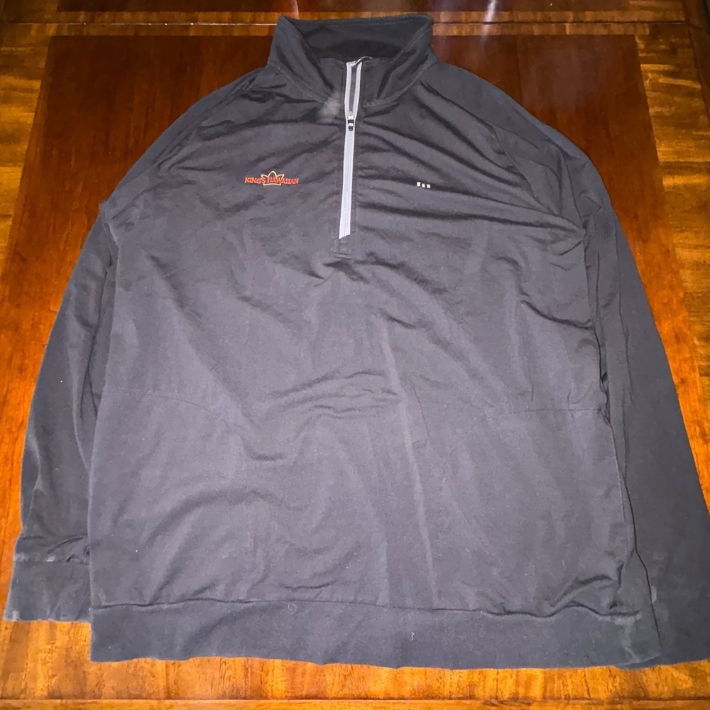 TravisMathew Kings Hawaiian Quarter Zip Pullover Black XXL